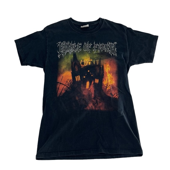 Vintage Cradle Of Filth Shirt Men Small Black Cemetery And Sundown Y2K Concert‎